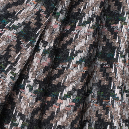 Multi Color Chevron Blended Wool Coating - Folded