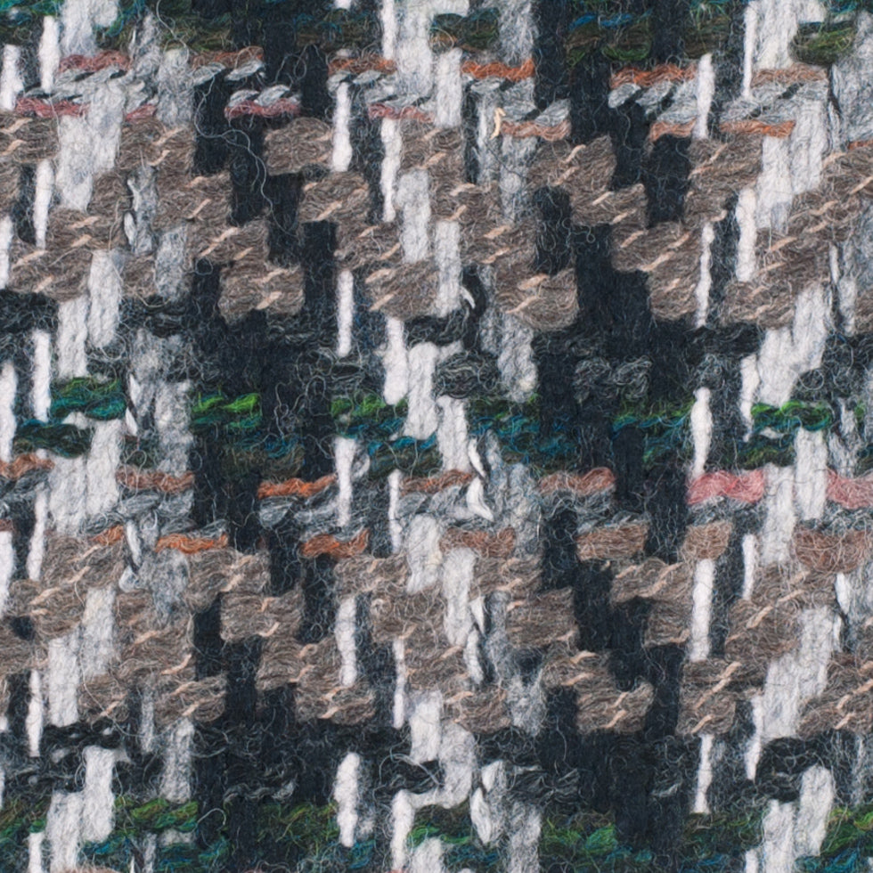 Multi Color Chevron Blended Wool Coating - Detail