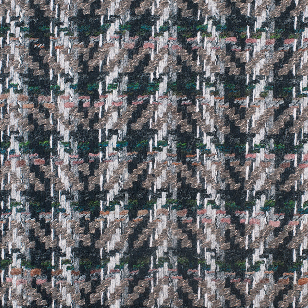 Multi Color Chevron Blended Wool Coating