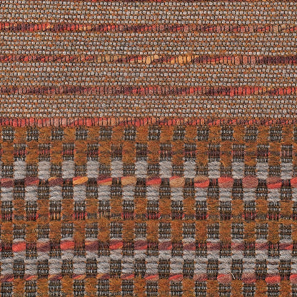 Rust Dimensional Stripes Blended Wool Tweed Detail