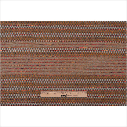 Rust Dimensional Stripes Blended Wool Tweed Full