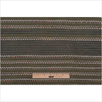 Olive Dimensional Stripes Blended Wool Tweed Full
