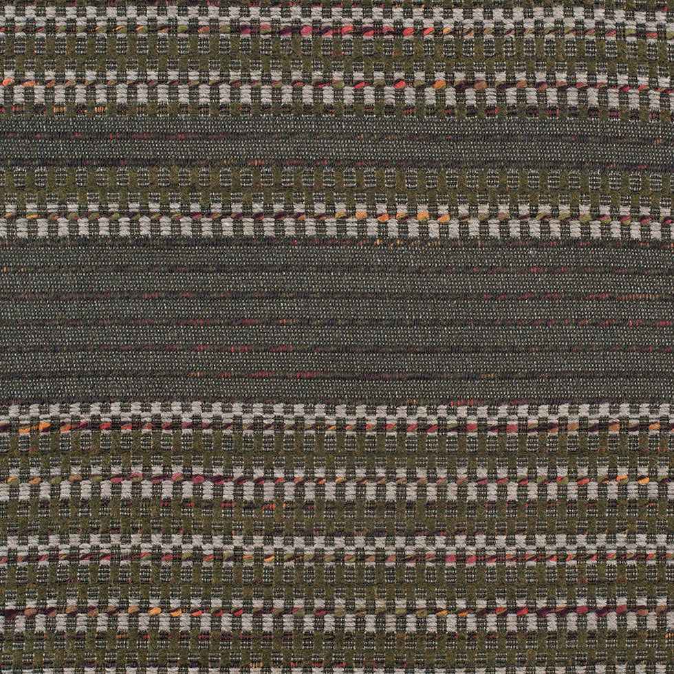 Olive Dimensional Stripes Blended Wool Tweed