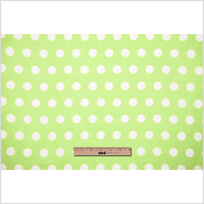 Cotton Voile - Lime Green Polka Dots Full