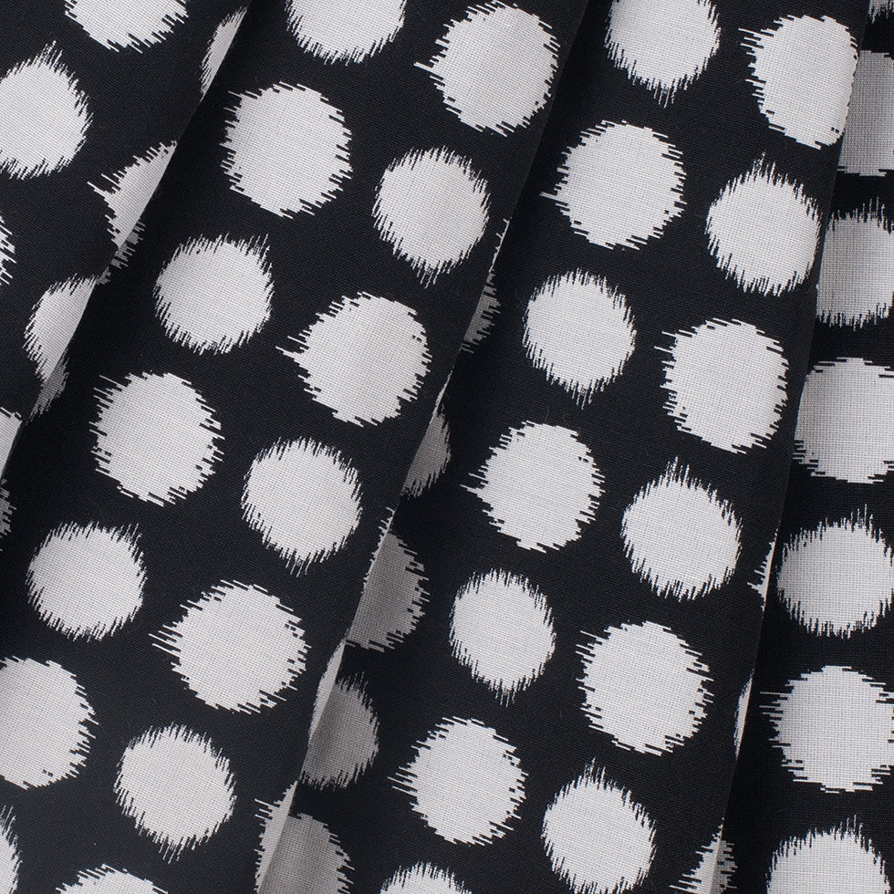 Black and White Polka Dot Blended Cotton Woven - Folded