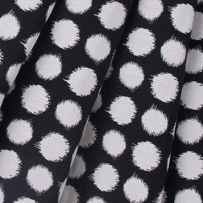 Black and White Polka Dot Blended Cotton Woven - Folded