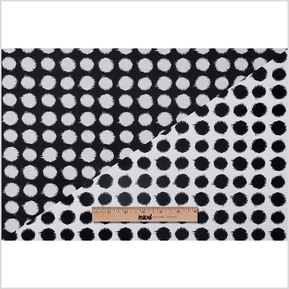 Black and White Polka Dot Blended Cotton Woven - Full