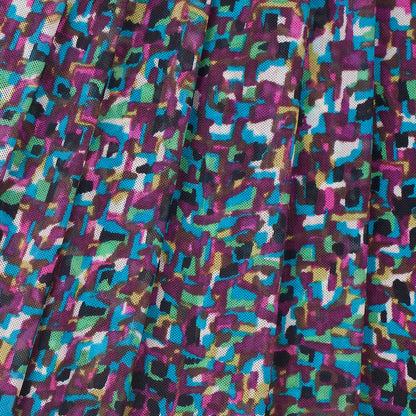 Multicolor Blended Cotton Stretch Mesh - Folded