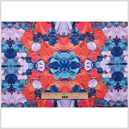Red Floral Kalei Digitally Printed Stretch Neoprene/Scuba Knit Folded