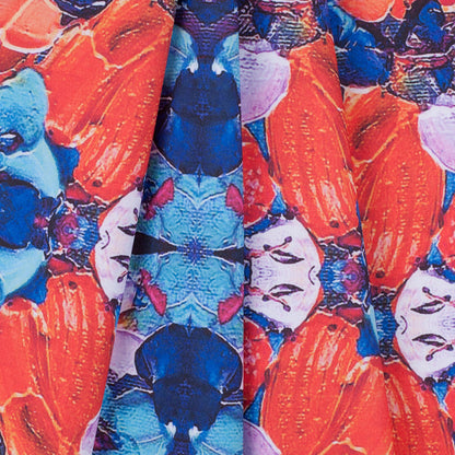 Red Floral Kalei Digitally Printed Stretch Neoprene/Scuba Knit Detail