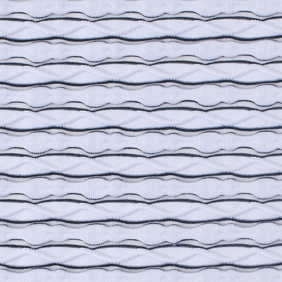 Black and White Rippled Jersey Knit Detail