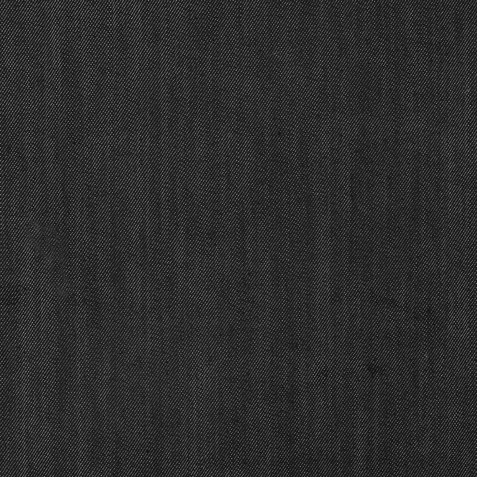Italian Raw Black Stretch Cotton Denim