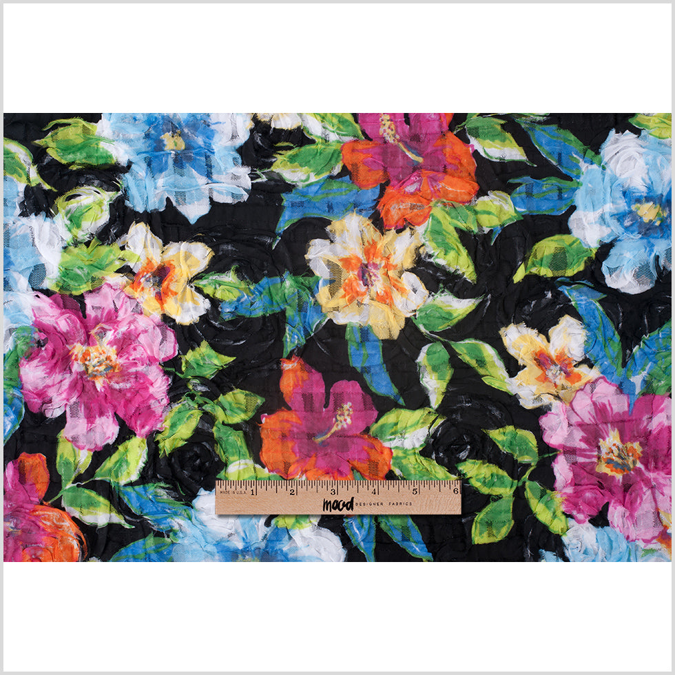 Black Multicolored Textural Polyester Netting Full