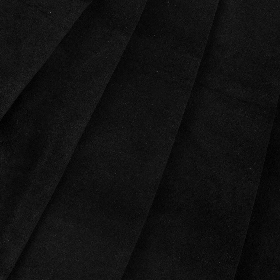 Black Low-Pile Stretch Cotton Velour - Folded