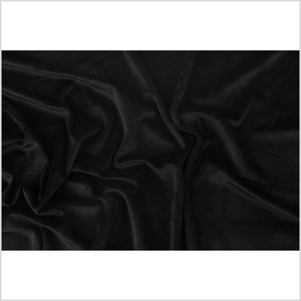 Black Low-Pile Stretch Cotton Velour - Full