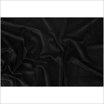 Black Low-Pile Stretch Cotton Velour - Full