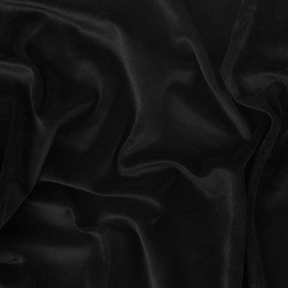 Black Low-Pile Stretch Cotton Velour