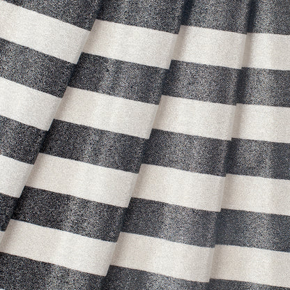 Black and White Metalic Speckled Cotton Knit Jersey - Folded