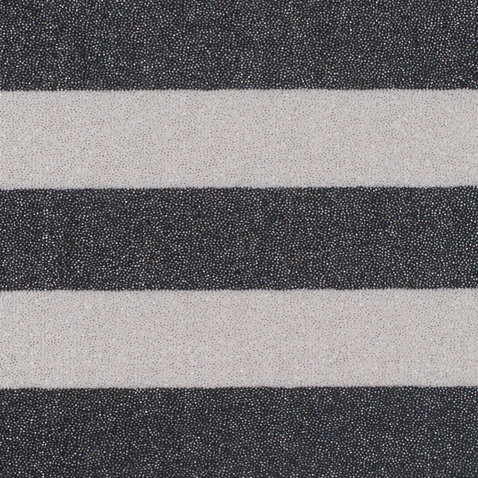 Black and White Metalic Speckled Cotton Knit Jersey - Detail