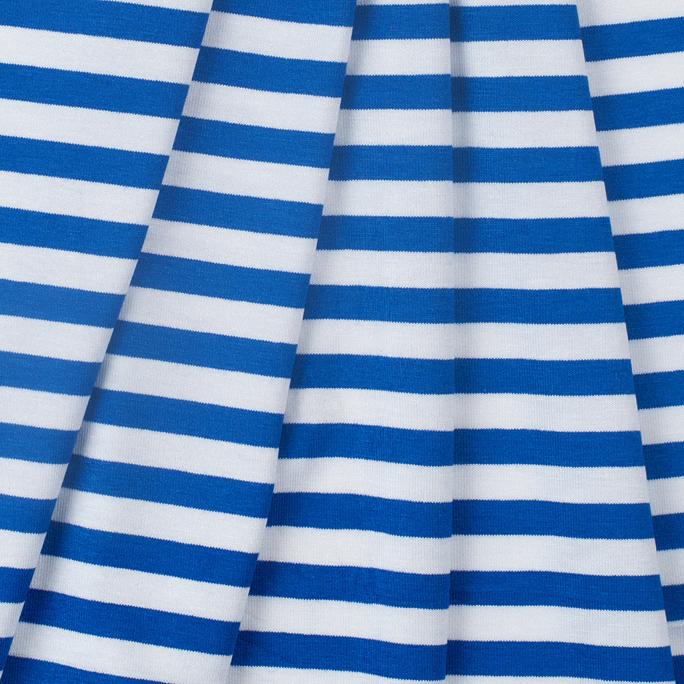 Primary Blue/White Striped Cotton Jersey Detail
