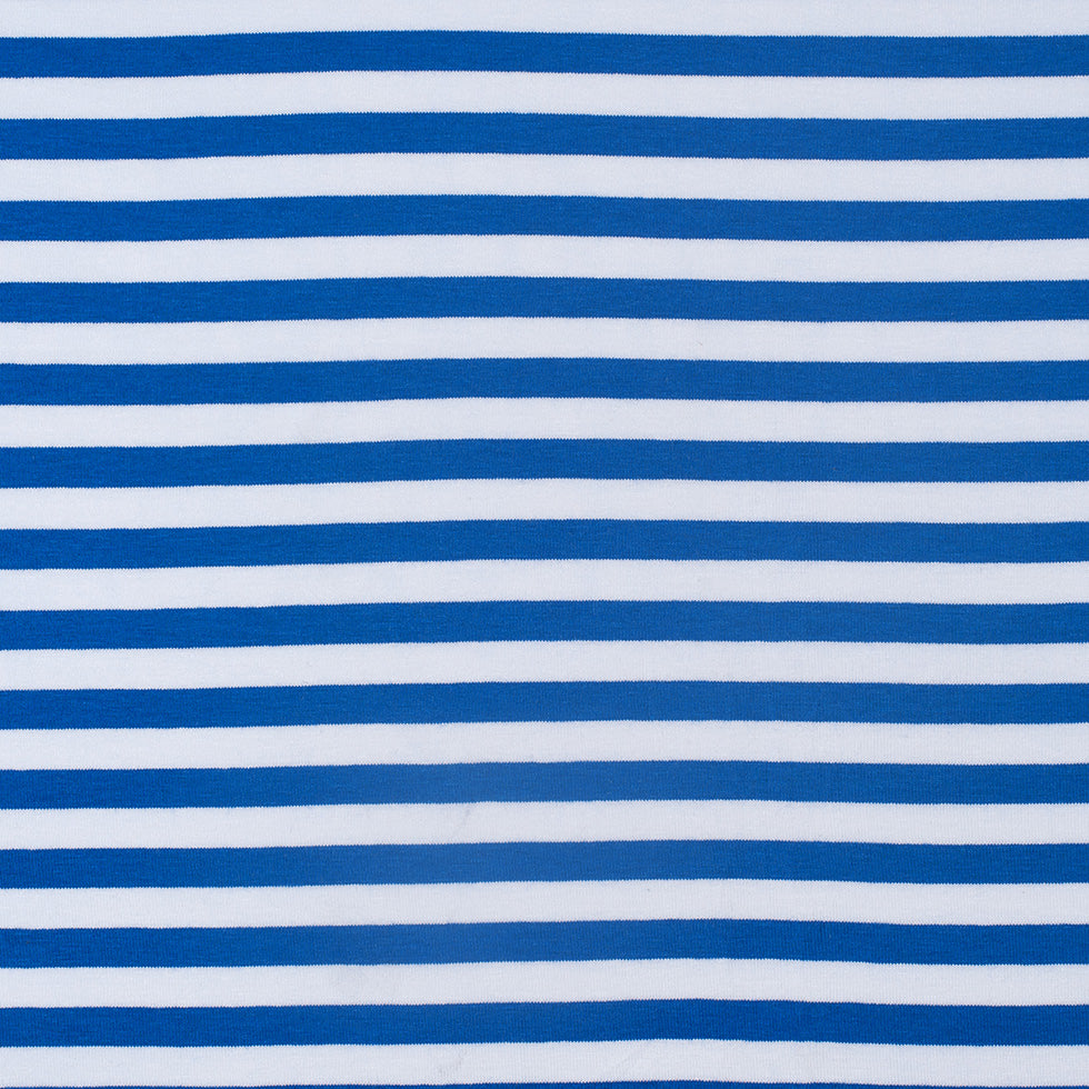 Primary Blue/White Striped Cotton Jersey