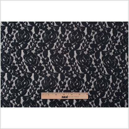 Black Rosette Lace Mesh - Full