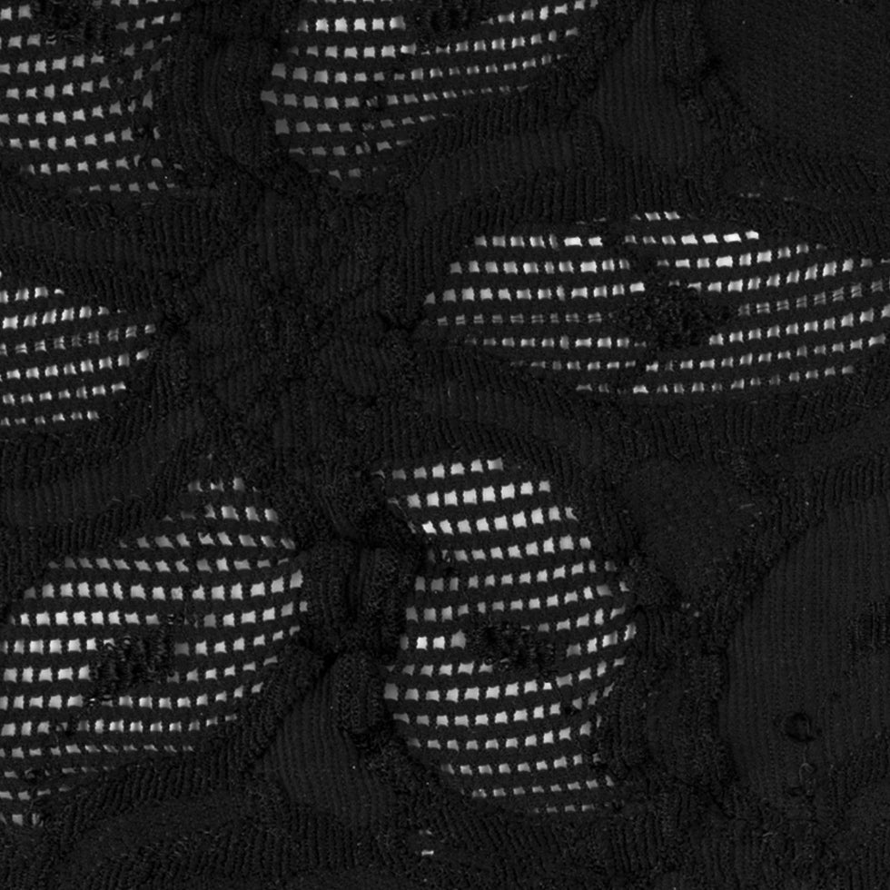 Black Polyester Blended Raschel Knit Detail