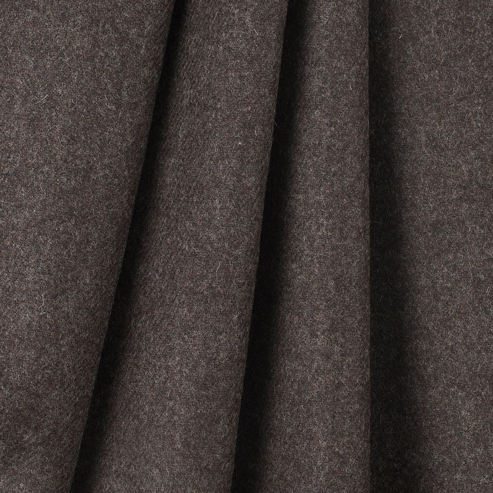 Dusty Brown/Black 2 Faced Wool Double Cloth Folded