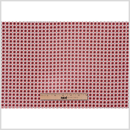 Poppy Red Geometric Stretch Cotton Woven - Full