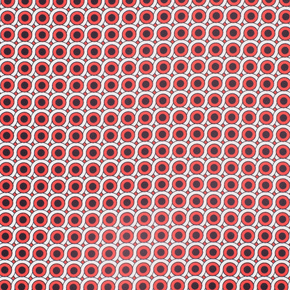 Poppy Red Geometric Stretch Cotton Woven