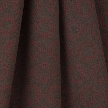 Dark Green and Red Geometric Wool Fleece Folded