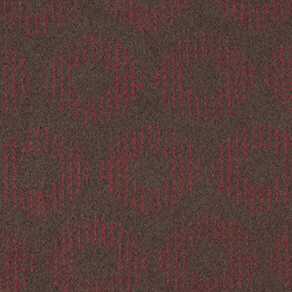 Dark Green and Red Geometric Wool Fleece Detail