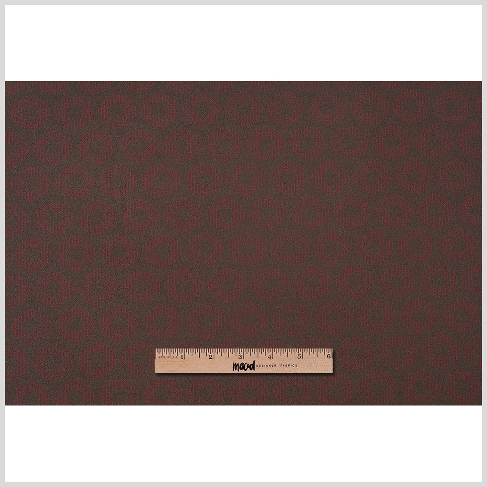 Dark Green and Red Geometric Wool Fleece Full