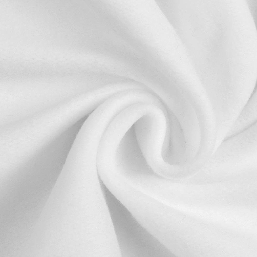 Ralph Lauren American Made Pure White Cotton Knit Fleece Full