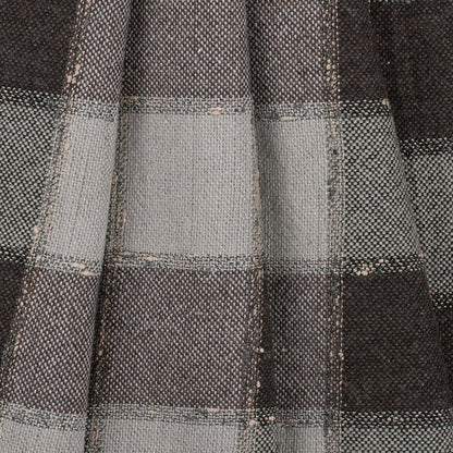 Brown Checkered Wool Blended Tweed Folded