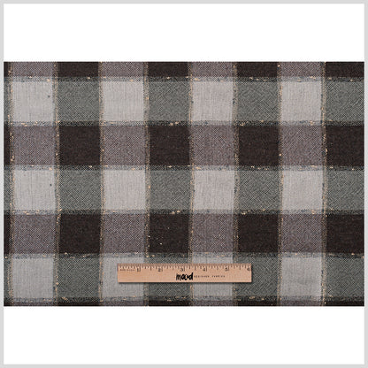 Brown Checkered Wool Blended Tweed Full