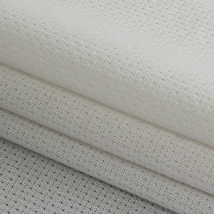 White Polyester Knit Pique - Folded
