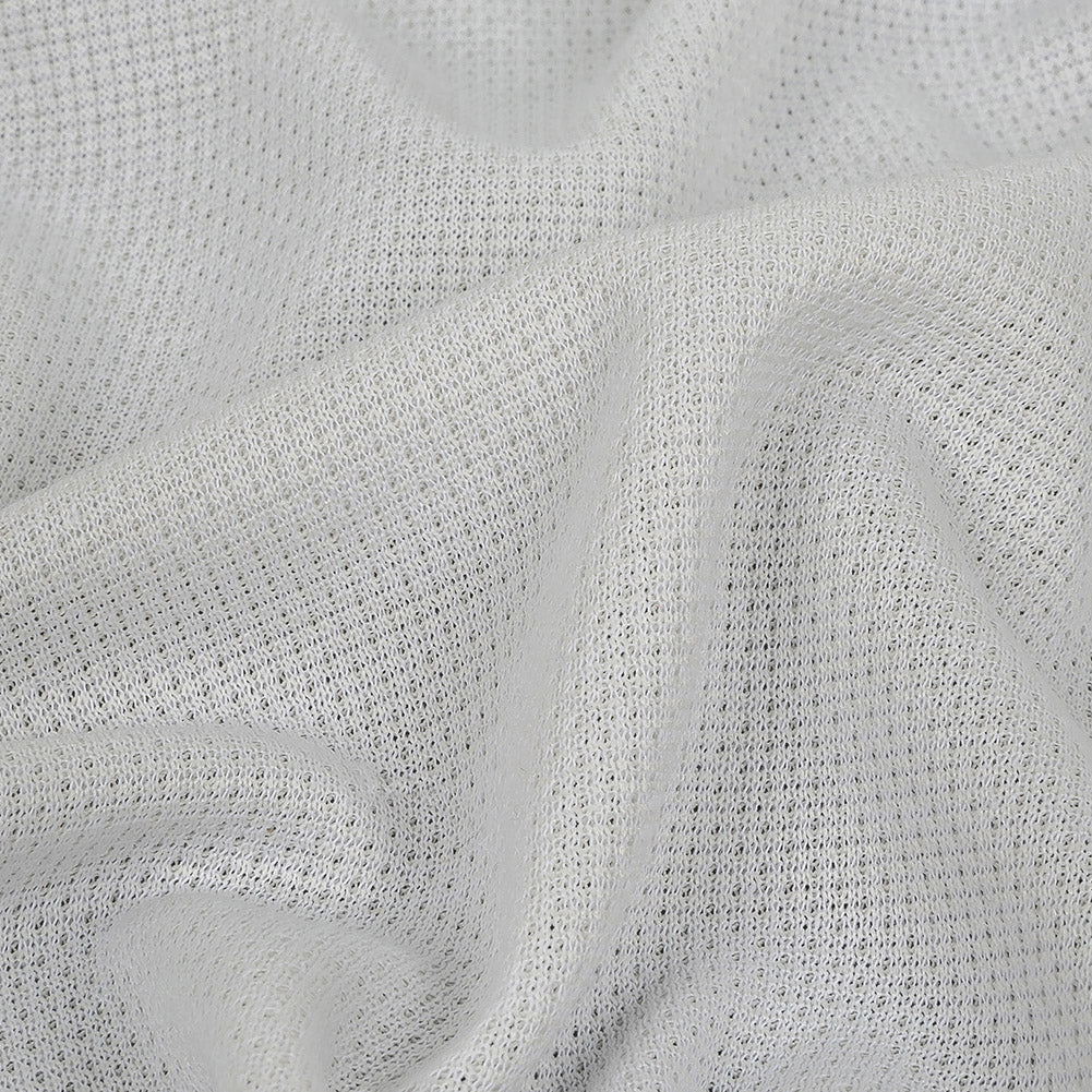White Polyester Knit Pique - Detail