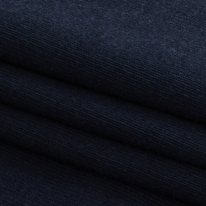 Navy 1x1 Cotton Rib Knit Folded