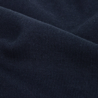 Navy 1x1 Cotton Rib Knit Detail