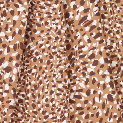 Brown/Tan Abstract Stretch Cotton Sateen - Folded