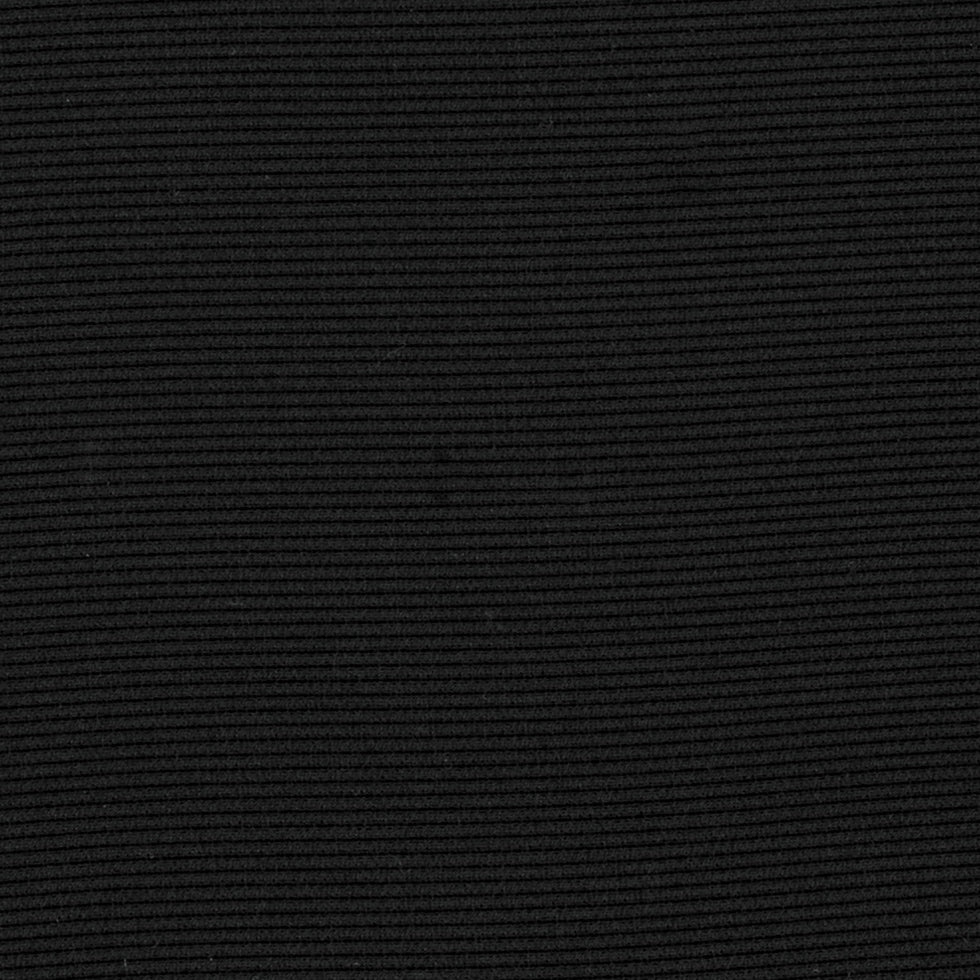 Black Blended Polyester Ribbed Woven Detail