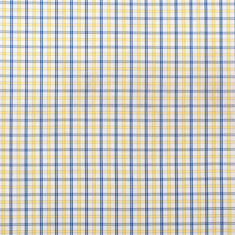 template--25130090922057__main-White/Primary Blue/Lemon Peel Plaid Cotton Shirting