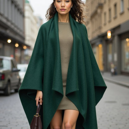 Wool and Cashmere Coating Made in Italy - Green - Alberini Collection
