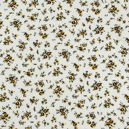Yellow/White Floral Herringbone Combed Cotton Dobby Jacquard - Full