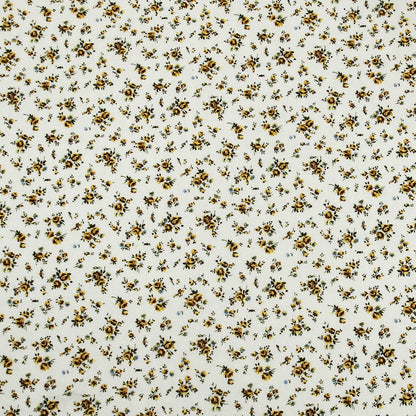 Yellow/White Floral Herringbone Combed Cotton Dobby Jacquard