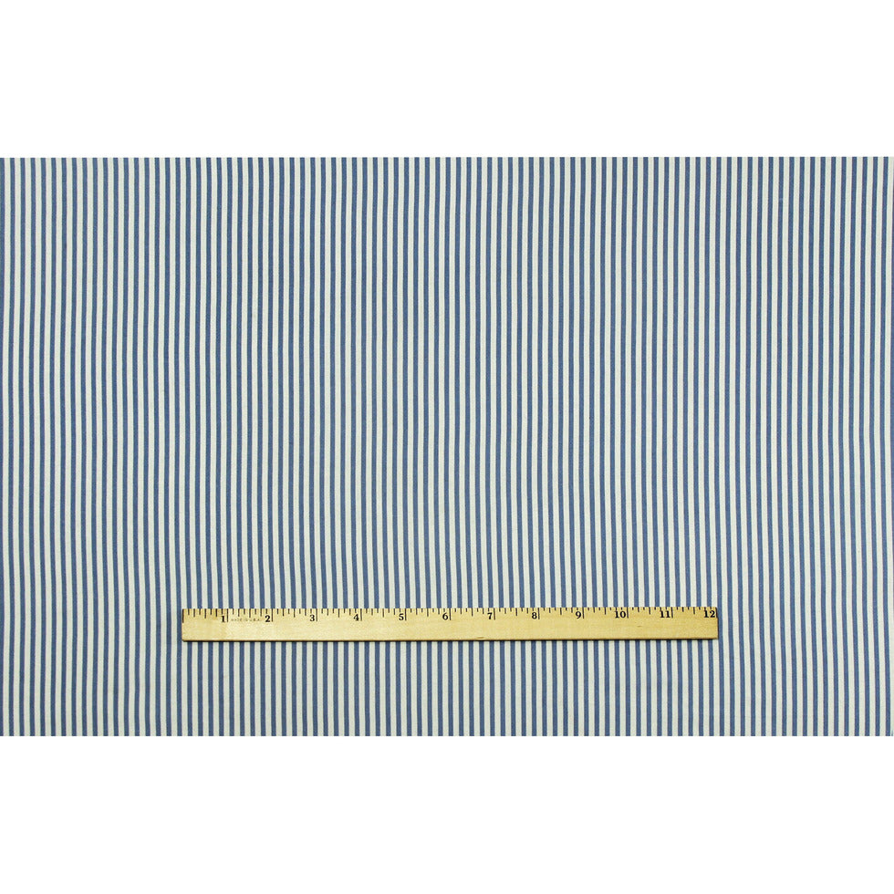 Cotton Voile - Allure Blue and White Candy Stripes Folded
