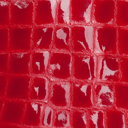 Red Crocodile Laminated Cow Leather Detail