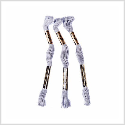 3-Pack DMC Size 6 Embroidery Floss #318 Light Steel Gray