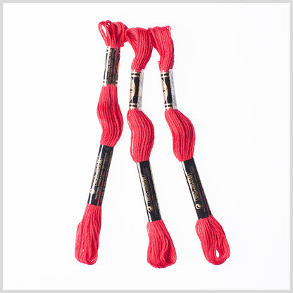 3-Pack DMC Size 6 Embroidery Floss #321 Christmas Red